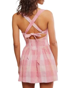 Free People Laurel Plaid Mini Dress Women's