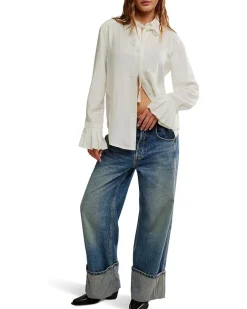 Free People Mary Lou Silky Shirt Women's