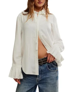 Free People Mary Lou Silky Shirt Women's