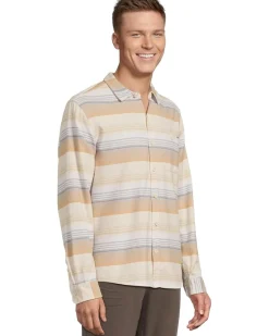 Hurley Portland Stripe Strch Flnnl Long Sleeve Men's