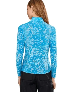 Jamie Sadock Bubbles Print Long Sleeve Sunsense 1/4 Zip Top Women's