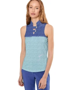Jamie Sadock Dotted Up Print Sleeveless Polo Women's