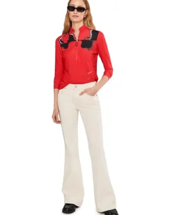 Jamie Sadock Flare Print Long Sleeve Sunsense 1/4 Zip Top Women's