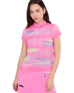 Jamie Sadock Painted Sunset Crossover V-Neck Cap Sleeve Women's