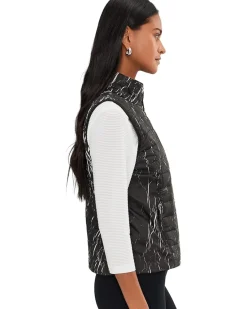 Jamie Sadock Quilted Zip Front Vest Zippered Side Pockets Women's