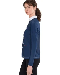 Jamie Sadock Sunsense Positive-Negative Split Tone Long Sleeve Top Women's