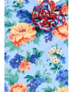 Janie and Jack Blue Floral Onepiece Swimsuit (Toddler/Little Kid/Big Kid)