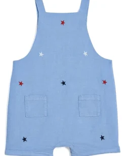 Janie and Jack Flag Embroidered Overall (Infant)
