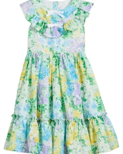 Janie and Jack Floral Bow Dress (Toddler/Little Kid/Big Kid)