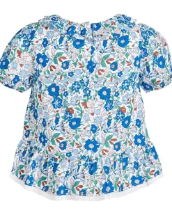 Janie and Jack Floral Ruffle Hem Blouse (Toddler/Little Kid/Big Kid)