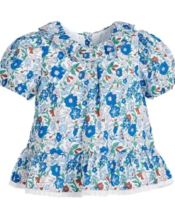Janie and Jack Floral Ruffle Hem Blouse (Toddler/Little Kid/Big Kid)