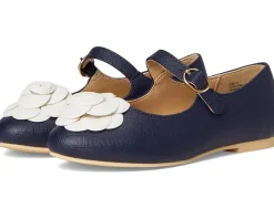 Janie and Jack Navy Flower Flats (Toddler/Little Kid/Big Kid)