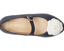 Janie and Jack Navy Flower Flats (Toddler/Little Kid/Big Kid)