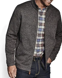 Johnston & Murphy Marled Rib Full Zip Men's