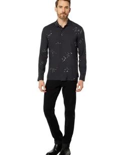 John Varvatos Rodney Long Sleeve Sport Shirt, Concealed Placket, Button Closure W673Y4 Men's