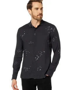 John Varvatos Rodney Long Sleeve Sport Shirt, Concealed Placket, Button Closure W673Y4 Men's