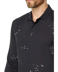 John Varvatos Rodney Long Sleeve Sport Shirt, Concealed Placket, Button Closure W673Y4 Men's