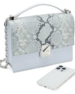 Kate Spade New York Deco Snake Embossed Mixed Material Chain Shoulder