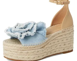 Kate Spade New York Flourish Denim Espadrille Wedge Sandals Women's