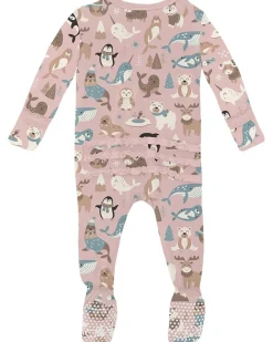 Kickee Pants Kids Print Muffin Ruffle Footie with 2 Way Zipper (Infant)