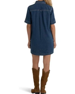 KUT from the Kloth Eliza-Rolled Up Sleeve Tab with Front Opening Dress Women's