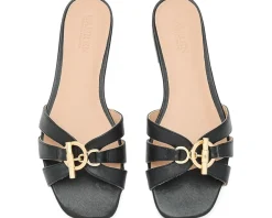 Lauren Ralph Lauren Blaike Nappa Leather Slide Sandals Women's