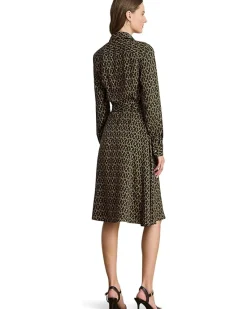 Lauren Ralph Lauren Chain-Print Crepe Shirtdress Women's