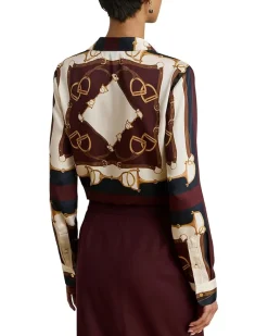 Lauren Ralph Lauren Classic Fit Equestrian-Print Twill Shirt Women's