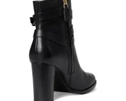 Lauren Ralph Lauren Collins Burnished Leather Bootie Heel Women's