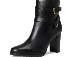 Lauren Ralph Lauren Collins Burnished Leather Bootie Heel Women's