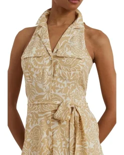 Lauren Ralph Lauren Floral Crepe Sleeveless Shirtdress Women's