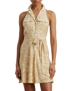 Lauren Ralph Lauren Floral Crepe Sleeveless Shirtdress Women's