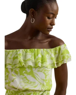 Lauren Ralph Lauren Floral Georgette Off-The-Shoulder Gown Women's