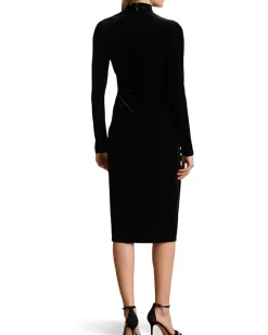 Lauren Ralph Lauren Ruched Velvet Asymmetrical Dress Women's
