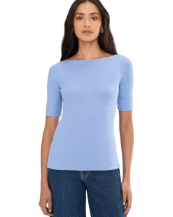Lauren Ralph Lauren Stretch Cotton Boatneck Tee Women's