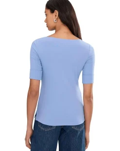 Lauren Ralph Lauren Stretch Cotton Boatneck Tee Women's