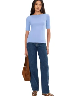 Lauren Ralph Lauren Stretch Cotton Boatneck Tee Women's