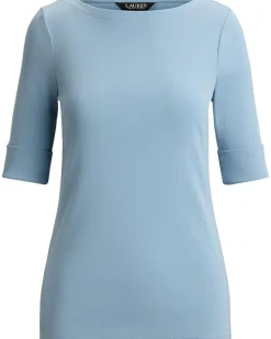 Lauren Ralph Lauren Stretch Cotton Boatneck Top Women's