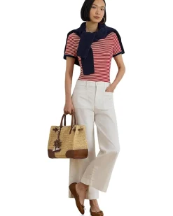 Lauren Ralph Lauren Striped Stretch Cotton Tee Women's