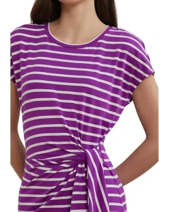 Lauren Ralph Lauren Striped Tie-front Jersey Dress Women's