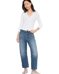 Lilla P Ribbed Slub Snap V-Neck Women's