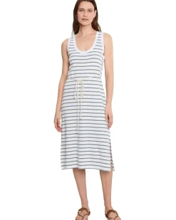 Lilla P Rib Stripe Side Slit Tank Dress Women's
