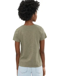 Lilla P Short Sleeve Back Seam V-Neck Women's
