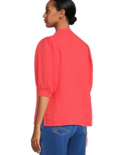 Lilly Pulitzer Mialeigh Elbow Sleeve Linen Top Women's