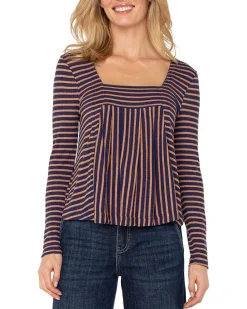 Liverpool Los Angeles Long Sleeve Square Neck Knit Top Women's