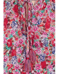 Liverpool Los Angeles Petite Flutter Sleeve Peplum Woven Top with Ties Women's