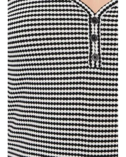 Liverpool Los Angeles 3/4 Sleeve With Buttons Henley Knit Top Women's