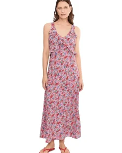 Liverpool Los Angeles Sleeveless Ruffle Front Woven Maxi Dress Women's