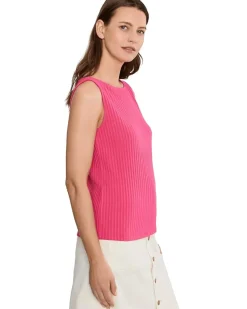 Liverpool Los Angeles Sleeveless Boat Neck Rib Knit Top Women's
