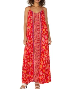 Liverpool Los Angeles Spaghetti Strap Woven Maxi Dress Women's